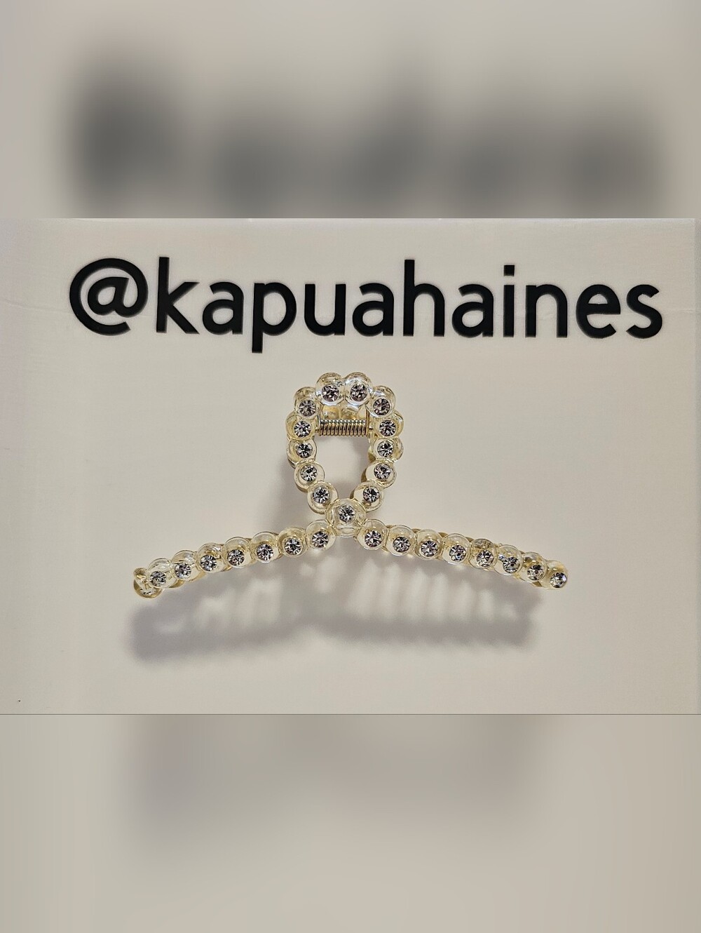 Rhinestone Clear Large Hair Claw Clip NWOT